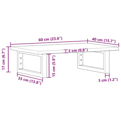 vidaXL Basin Shelf Wall Mounted Steel and Solid Wood Oak