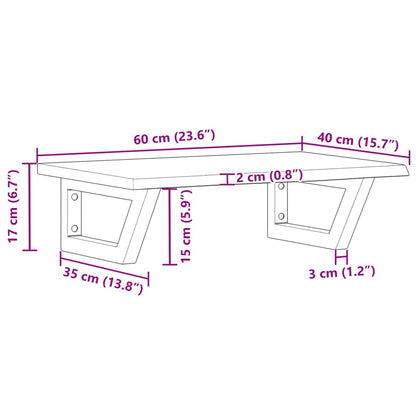 vidaXL Basin Shelf Wall Mounted Steel and Solid Wood Oak