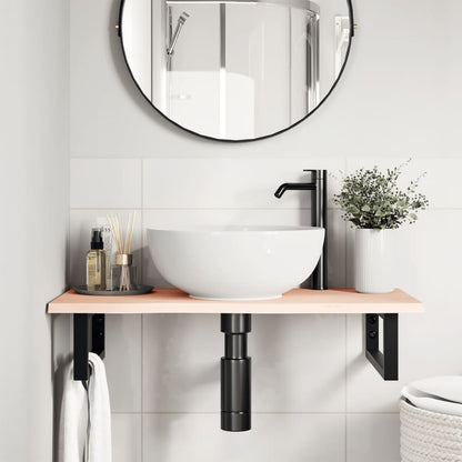 vidaXL Basin Shelf Wall Mounted Steel and Solid Wood Oak