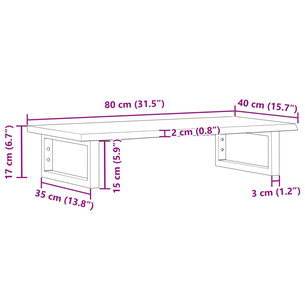 vidaXL Basin Shelf Wall Mounted Steel and Solid Wood Oak