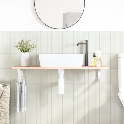 vidaXL Basin Shelf Wall Mounted Steel and Solid Wood Oak