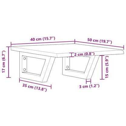vidaXL Basin Shelf Wall Mounted Steel and Solid Wood Oak
