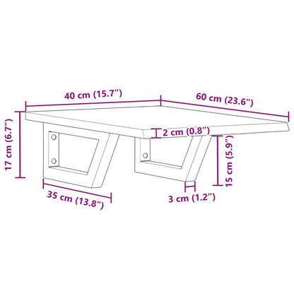 vidaXL Basin Shelf Wall Mounted Steel and Solid Wood Oak