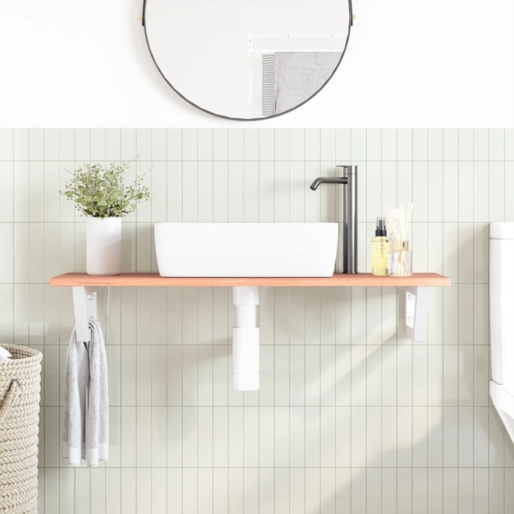 vidaXL Basin Shelf Wall Mounted Steel and Solid Wood Oak