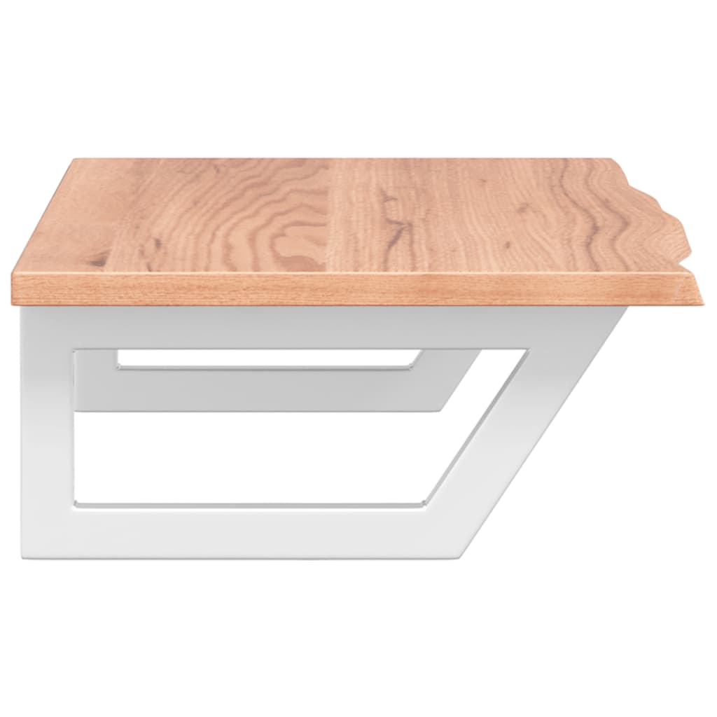vidaXL Basin Shelf Wall Mounted Steel and Solid Wood Oak