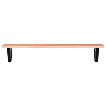 vidaXL Basin Shelf Wall Mounted Steel and Solid Wood Oak