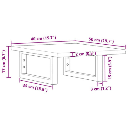 vidaXL Basin Shelf Wall Mounted Steel and Solid Wood Oak