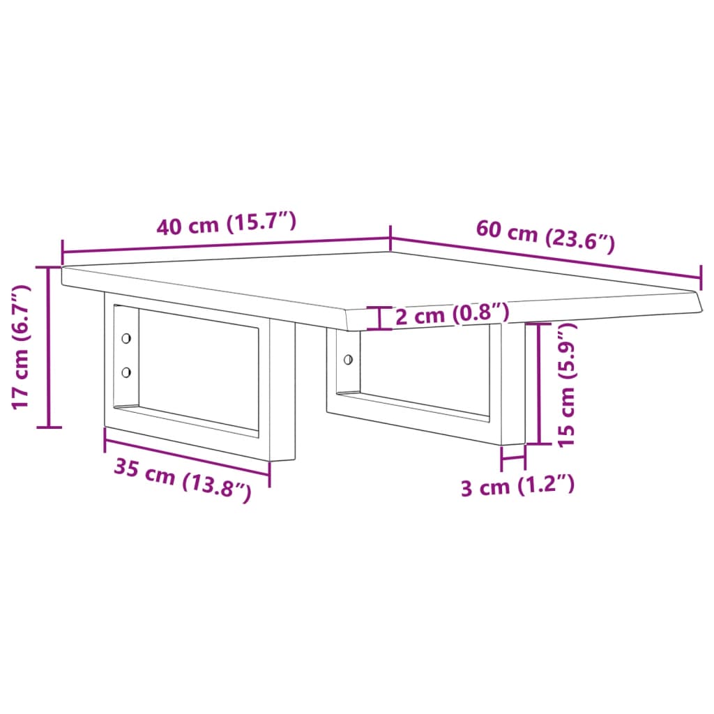 vidaXL Basin Shelf Wall Mounted Steel and Solid Wood Oak