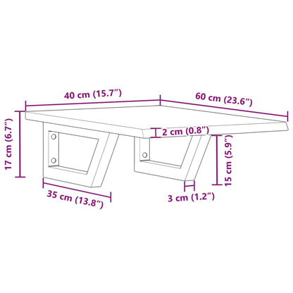 vidaXL Basin Shelf Wall Mounted Steel and Solid Wood Oak