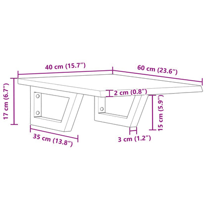 vidaXL Basin Shelf Wall Mounted Steel and Solid Wood Oak