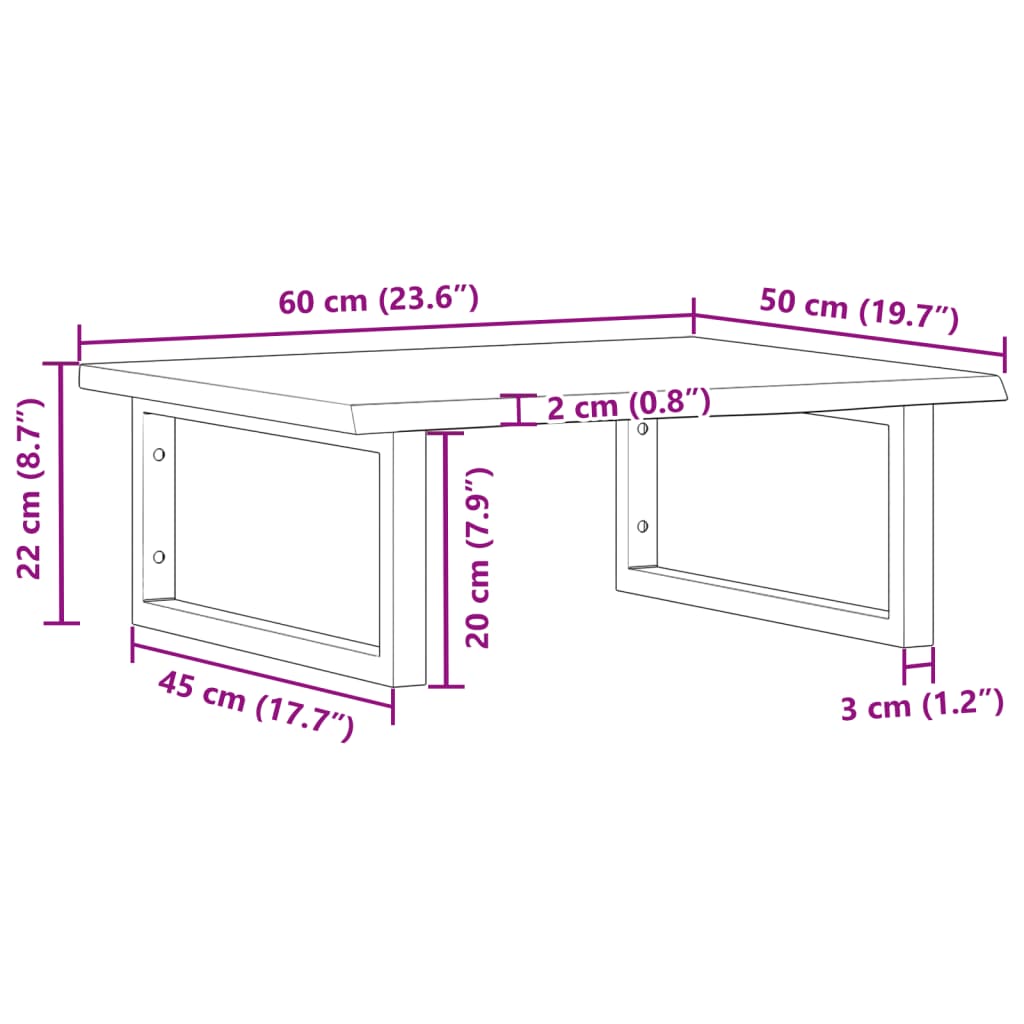 vidaXL Basin Shelf Wall Mounted Steel and Solid Wood Oak