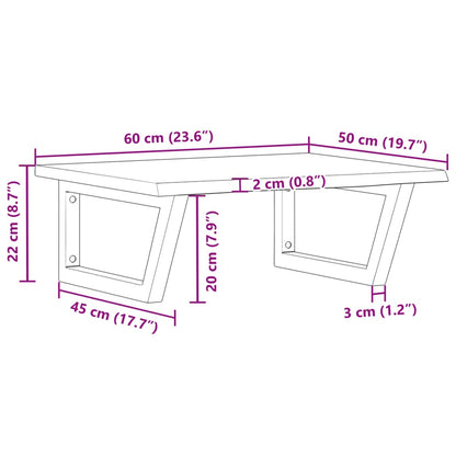 vidaXL Basin Shelf Wall Mounted Steel and Solid Wood Oak
