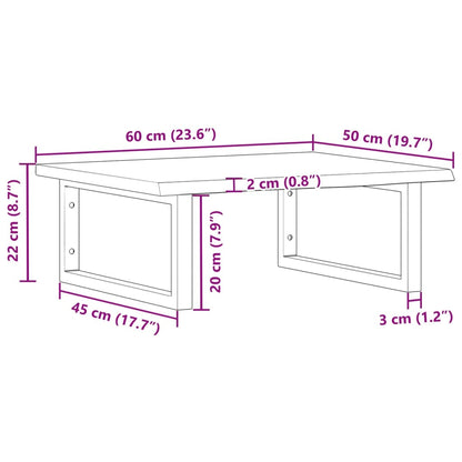 vidaXL Basin Shelf Wall Mounted Steel and Solid Wood Oak