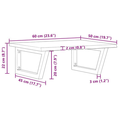 vidaXL Basin Shelf Wall Mounted Steel and Solid Wood Oak