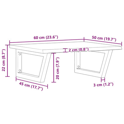 vidaXL Basin Shelf Wall Mounted Steel and Solid Wood Oak