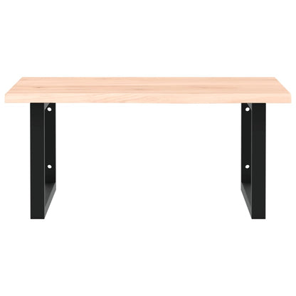 vidaXL Basin Shelf Wall Mounted Steel and Solid Wood Oak