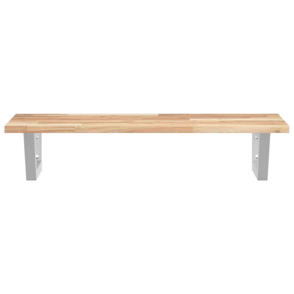vidaXL Basin Shelf Wall Mounted Steel and Solid Wood Acacia
