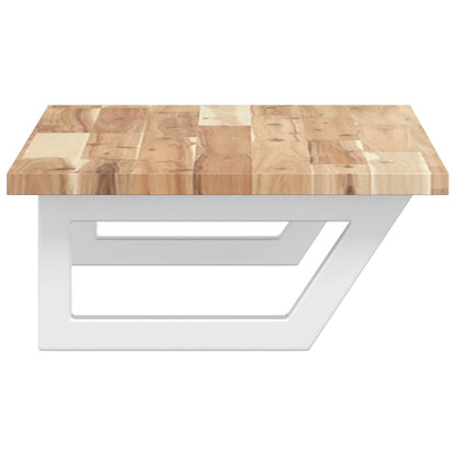 vidaXL Basin Shelf Wall Mounted Steel and Solid Wood Acacia