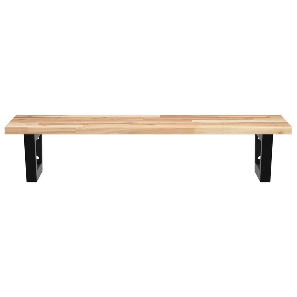 vidaXL Basin Shelf Wall Mounted Steel and Solid Wood Acacia