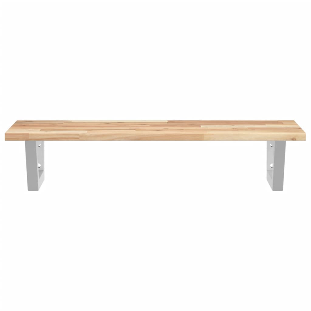 vidaXL Basin Shelf Wall Mounted Steel and Solid Wood Acacia