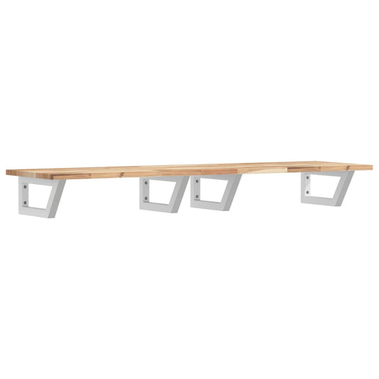 vidaXL Basin Shelf Wall Mounted Steel and Solid Wood Acacia