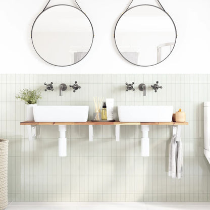 vidaXL Basin Shelf Wall Mounted Steel and Solid Wood Acacia