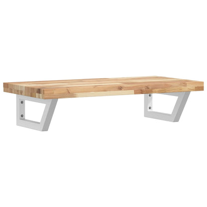 vidaXL Basin Shelf Wall Mounted Steel and Solid Wood Acacia