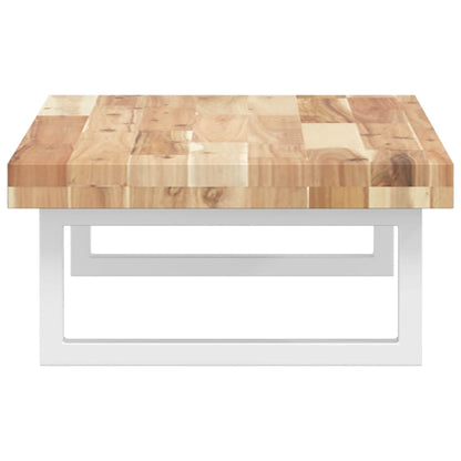 vidaXL Basin Shelf Wall Mounted Steel and Solid Wood Acacia
