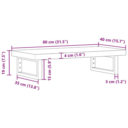 vidaXL Basin Shelf Wall Mounted Steel and Solid Wood Acacia