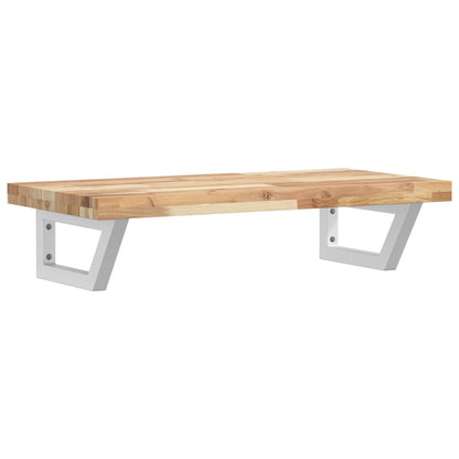 vidaXL Basin Shelf Wall Mounted Steel and Solid Wood Acacia