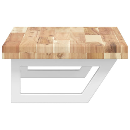 vidaXL Basin Shelf Wall Mounted Steel and Solid Wood Acacia