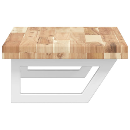 vidaXL Basin Shelf Wall Mounted Steel and Solid Wood Acacia