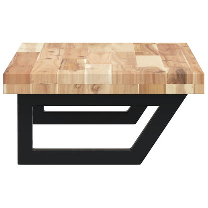 vidaXL Basin Shelf Wall Mounted Steel and Solid Wood Acacia
