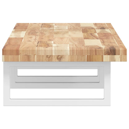 vidaXL Basin Shelf Wall Mounted Steel and Solid Wood Acacia