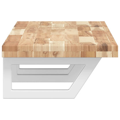 vidaXL Basin Shelf Wall Mounted Steel and Solid Wood Acacia