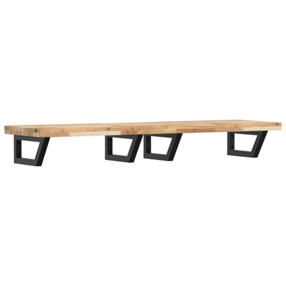 vidaXL Basin Shelf Wall Mounted Steel and Solid Wood Acacia