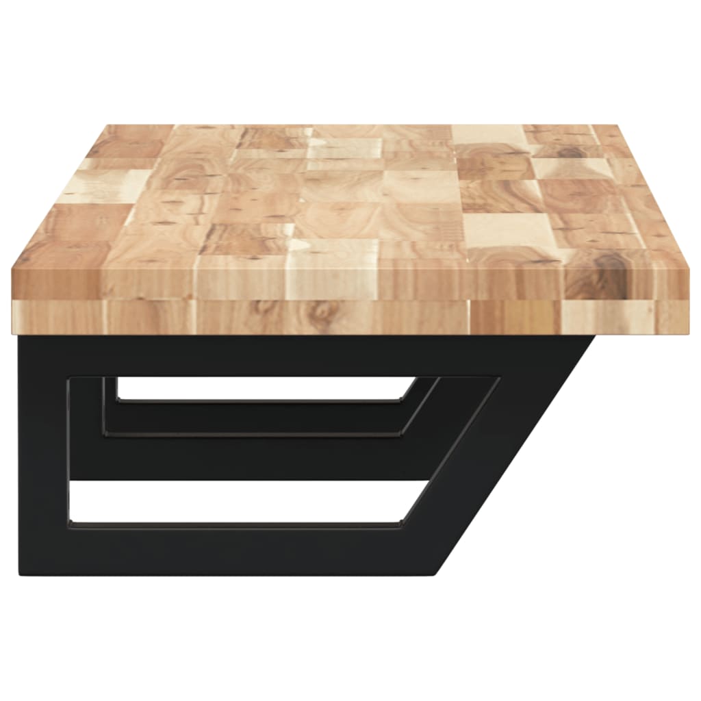 vidaXL Basin Shelf Wall Mounted Steel and Solid Wood Acacia