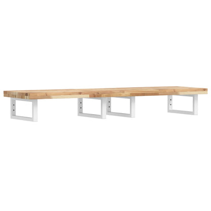 vidaXL Basin Shelf Wall Mounted Steel and Solid Wood Acacia