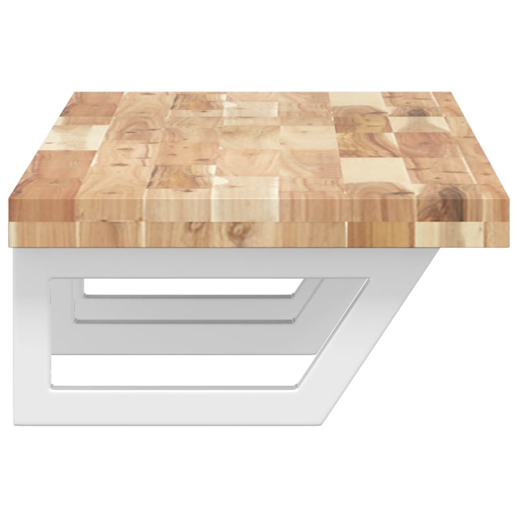 vidaXL Basin Shelf Wall Mounted Steel and Solid Wood Acacia
