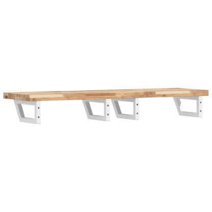 vidaXL Basin Shelf Wall Mounted Steel and Solid Wood Acacia