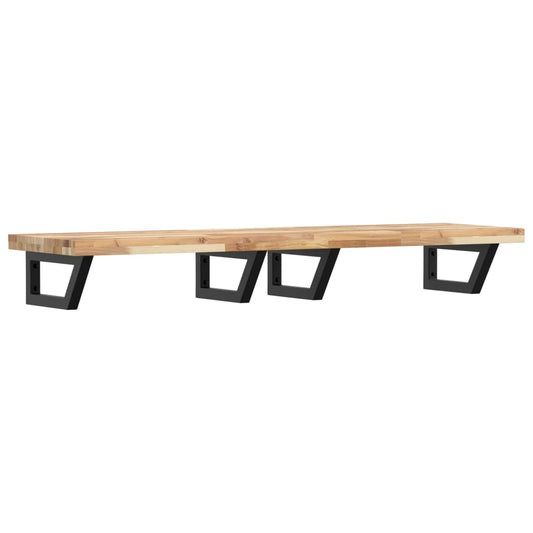 vidaXL Basin Shelf Wall Mounted Steel and Solid Wood Acacia