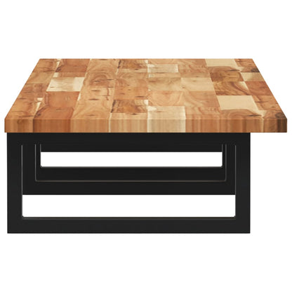 vidaXL Basin Shelf Wall Mounted Steel and Solid Wood Acacia