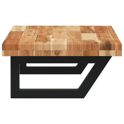 vidaXL Basin Shelf Wall Mounted Steel and Solid Wood Acacia