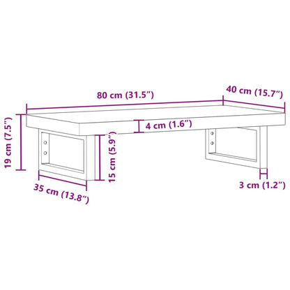vidaXL Basin Shelf Wall Mounted Steel and Solid Wood Acacia