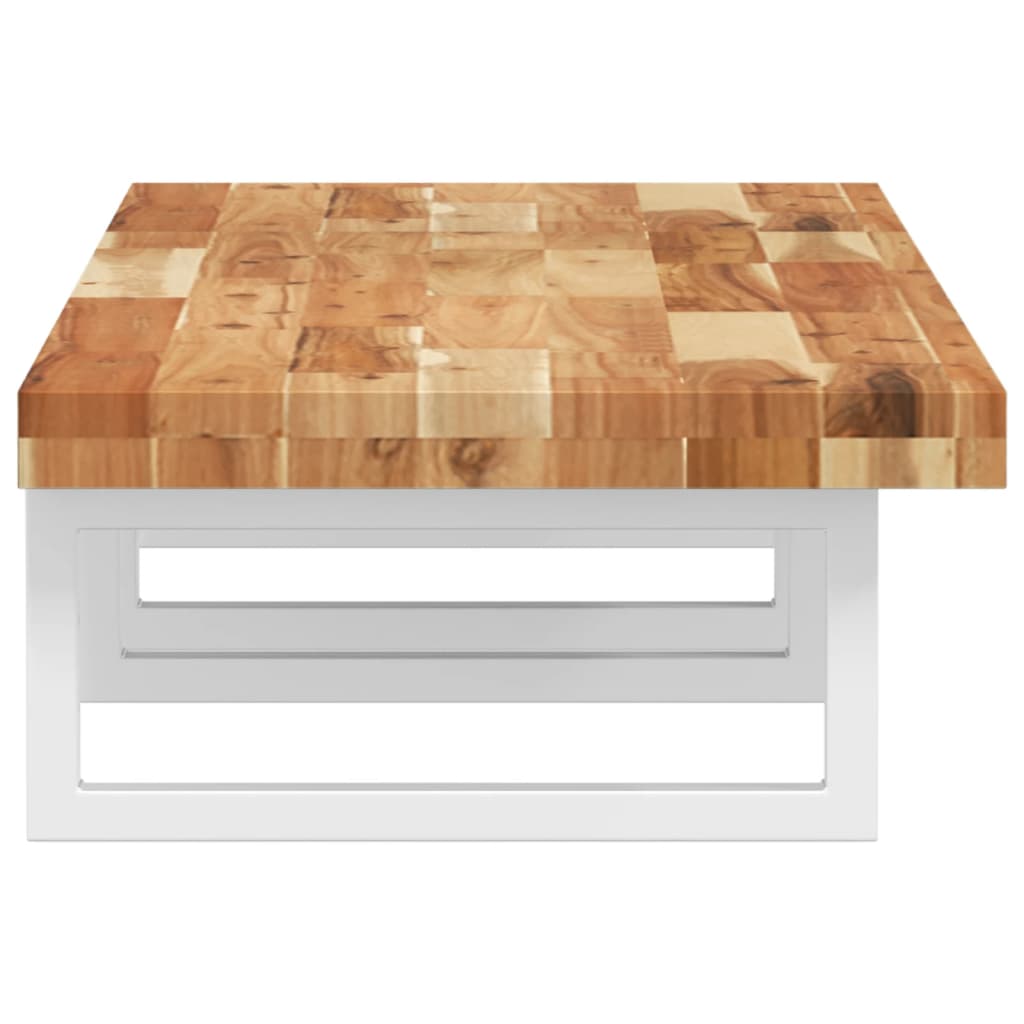 vidaXL Basin Shelf Wall Mounted Steel and Solid Wood Acacia