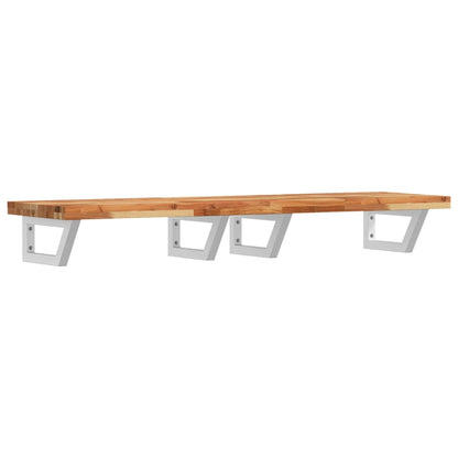 vidaXL Basin Shelf Wall Mounted Steel and Solid Wood Acacia