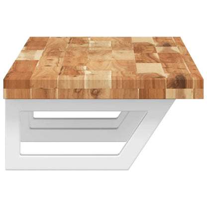 vidaXL Basin Shelf Wall Mounted Steel and Solid Wood Acacia