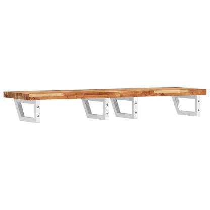 vidaXL Basin Shelf Wall Mounted Steel and Solid Wood Acacia