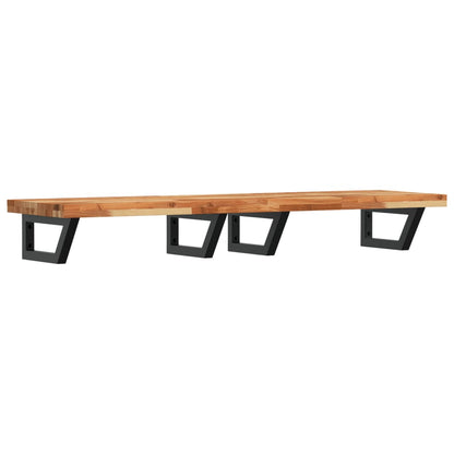 vidaXL Basin Shelf Wall Mounted Steel and Solid Wood Acacia