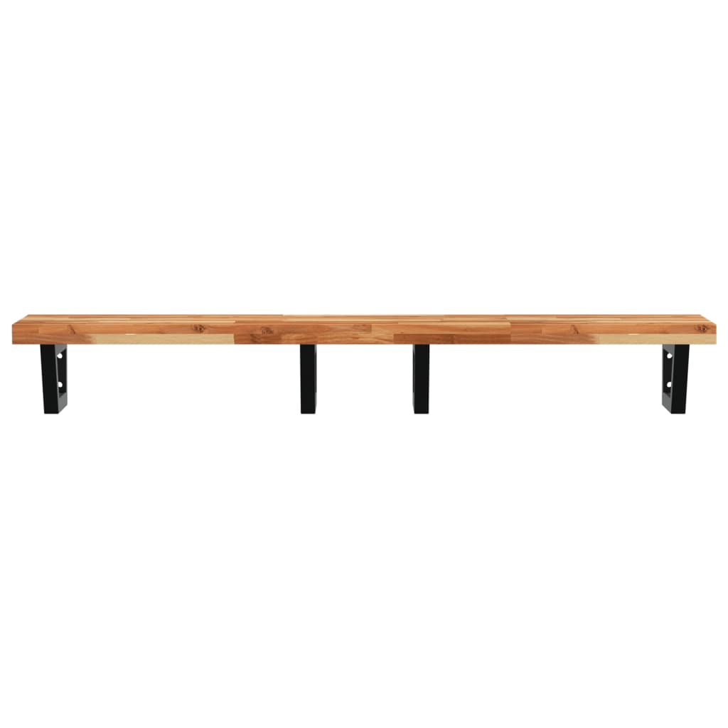 vidaXL Basin Shelf Wall Mounted Steel and Solid Wood Acacia